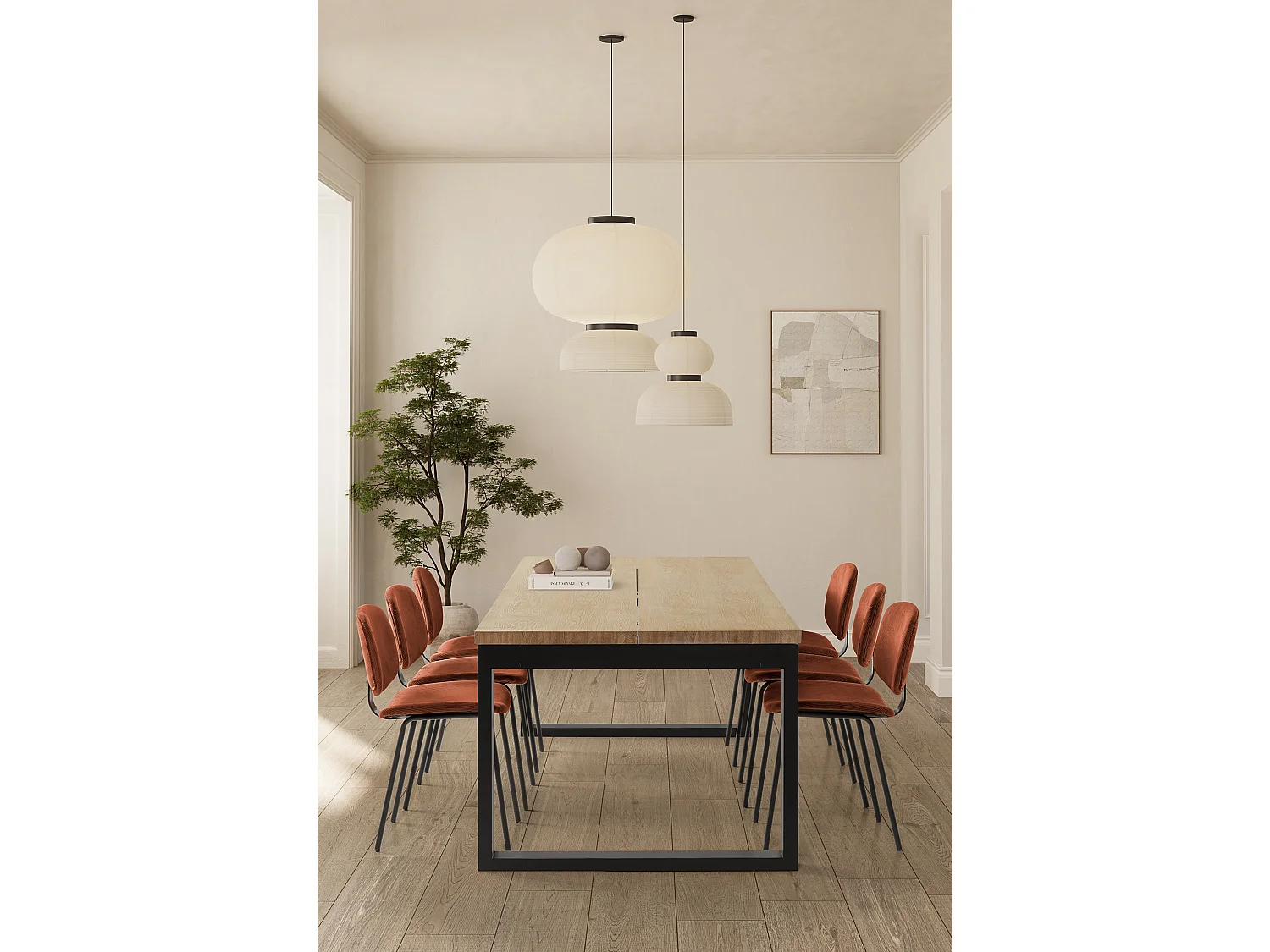 Table 8 places de style méditerranéen 220x76 cm