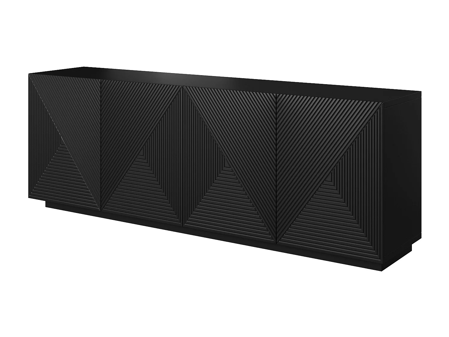 Buffet 4 deuren en bois lamellé noir 200x43 cm