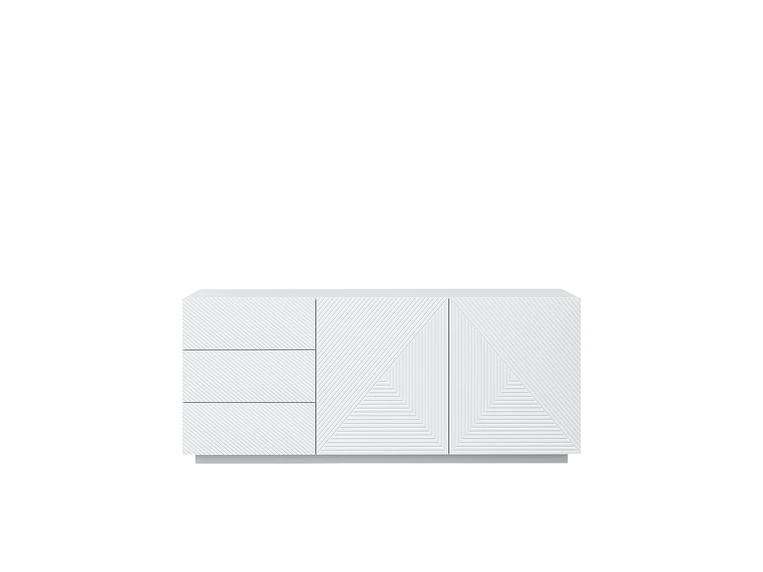 Madia 2 ante 3 cassetti bianco in legno laminato 167x43 cm