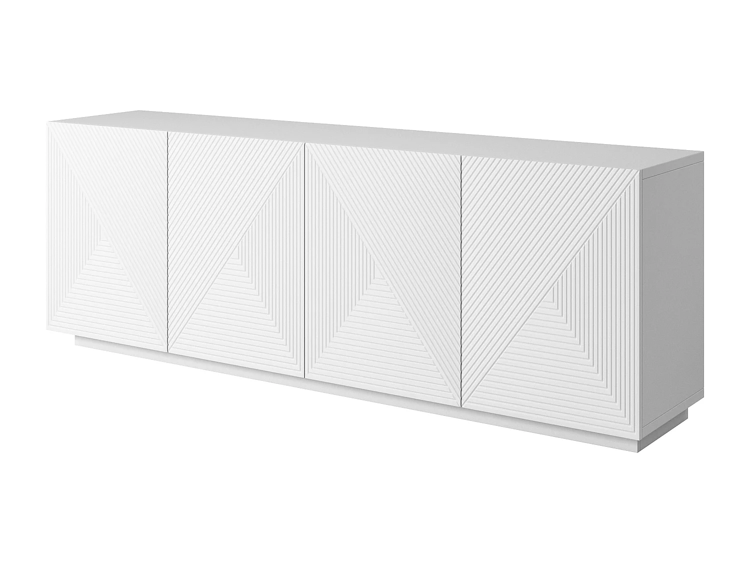 Sideboard mit 4 Türen aus weißem Schichtholz 200x43 cm