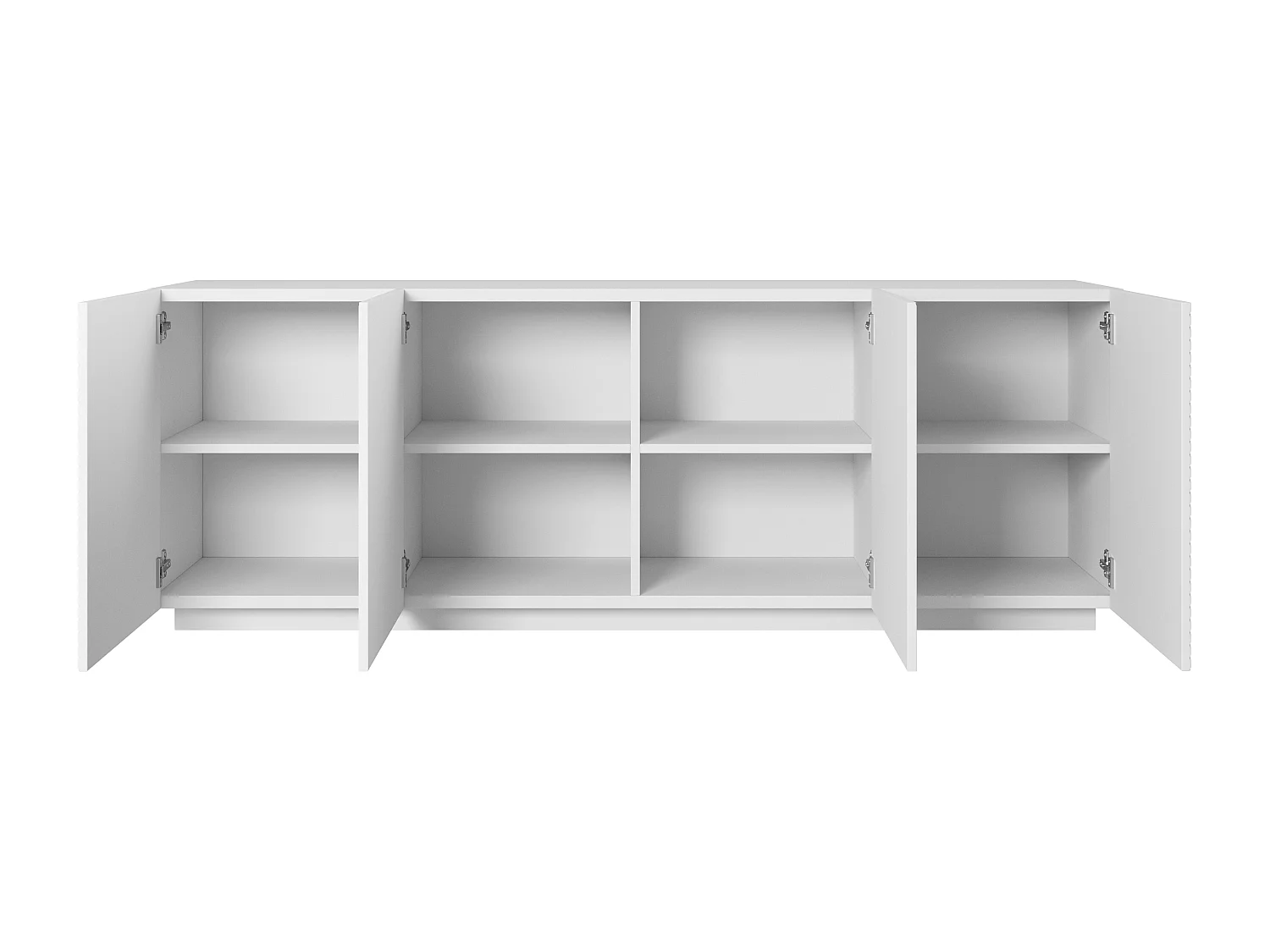 Sideboard mit 4 Türen aus weißem Schichtholz 200x43 cm