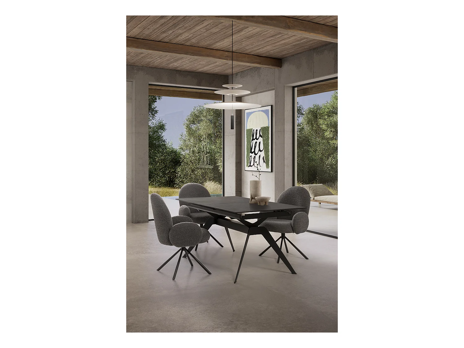 Ausziehbarer Tisch für 6/8 Personen aus Keramik 160/220x76 cm