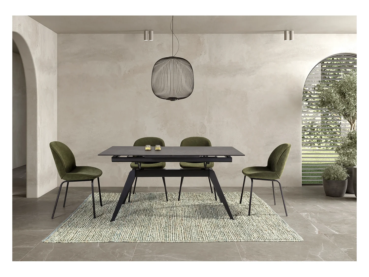 Ausziehbarer Tisch für 6/8 Personen aus Keramik 160/220x76 cm