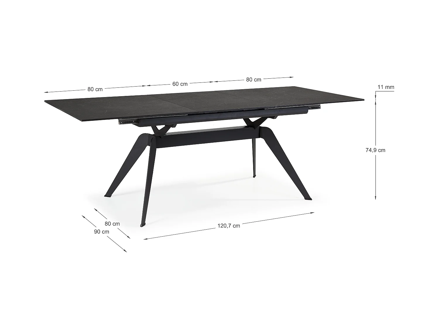 Tavolo estensibile da 6/8 persone in ceramica 160/220x76 cm
