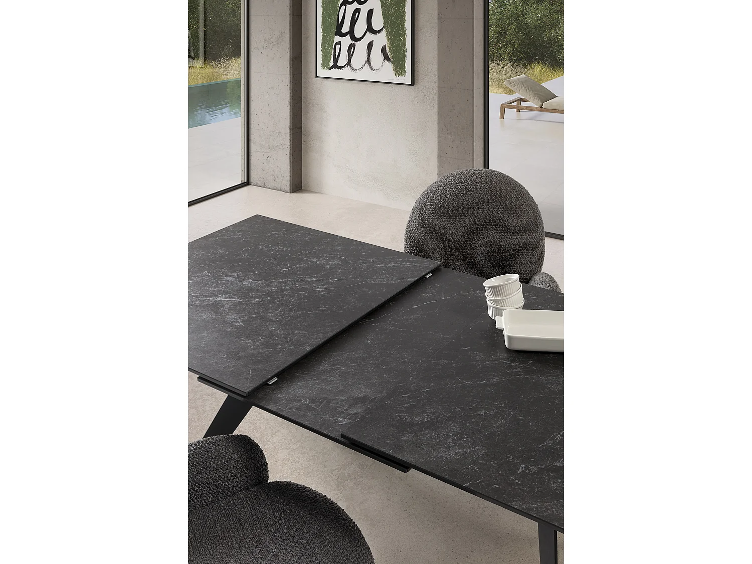 Table extensible pour 6/8 personnes en céramique 160/220x76 cm