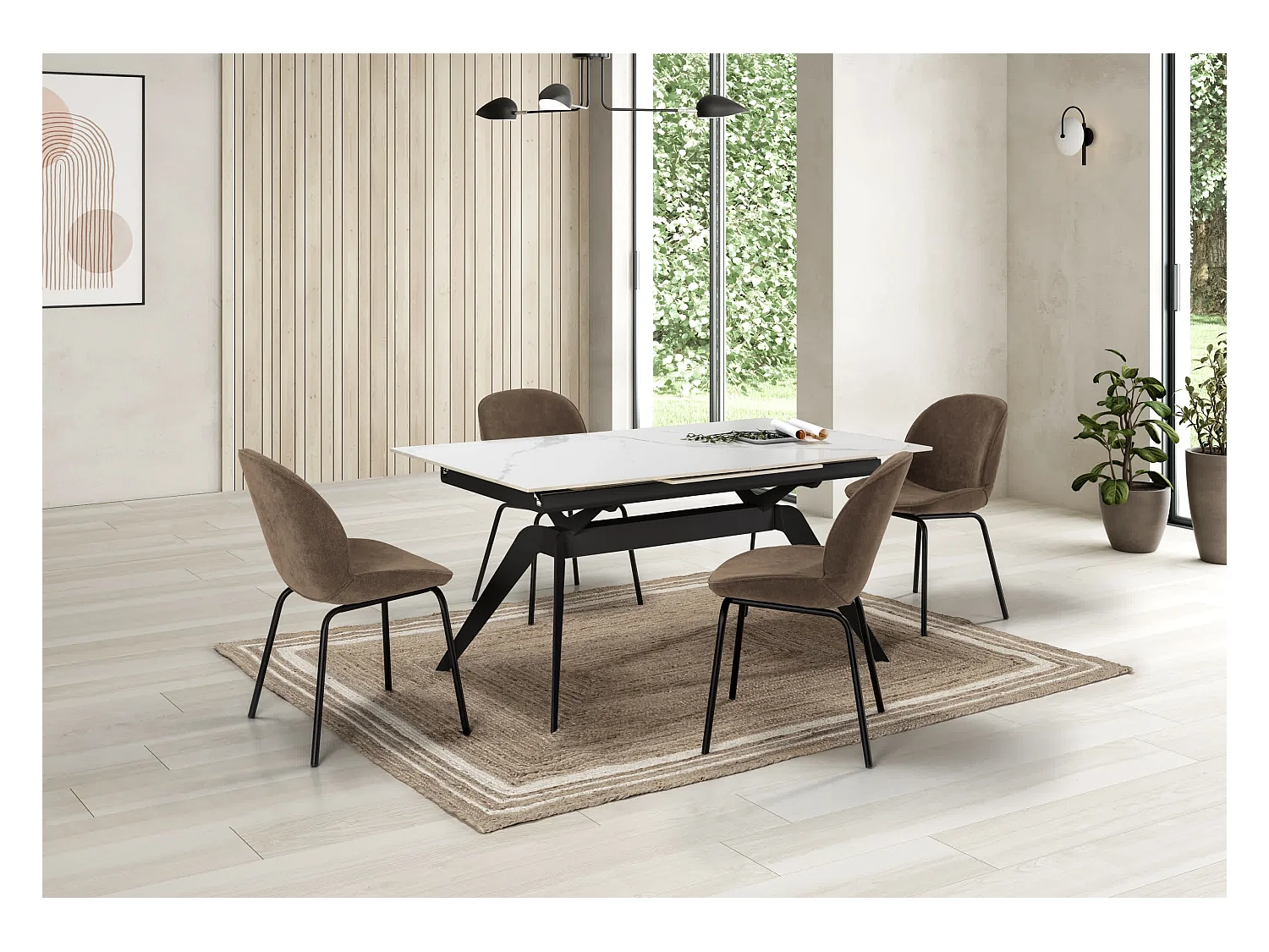 Table extensible pour 6/8 personnes en céramique 160/220x76 cm