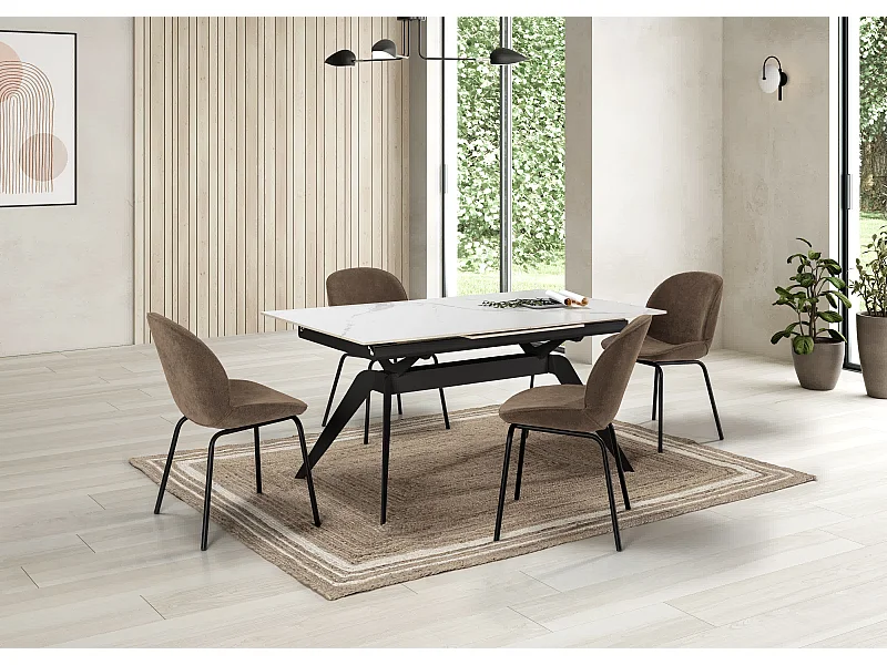 Uitschuifbare tafel voor 6/8 personen in keramiek 160/220x76 cm