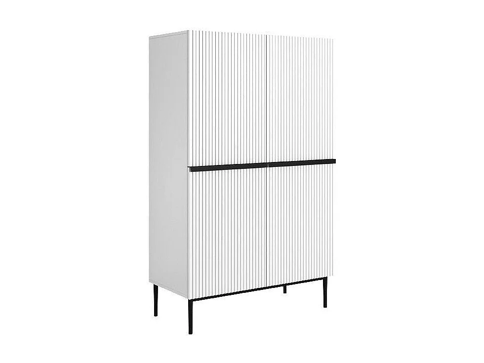 Buffet 2 deuren met zwart en witte metalen voet 100x160 cm