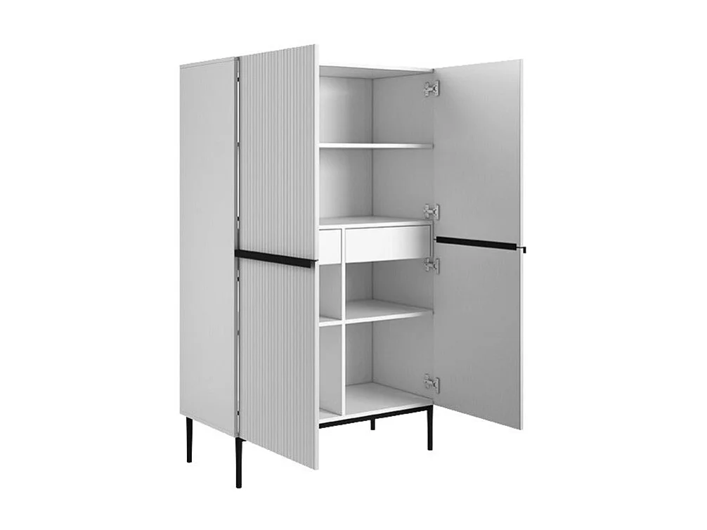 Buffet 2 deuren met zwart en witte metalen voet 100x160 cm