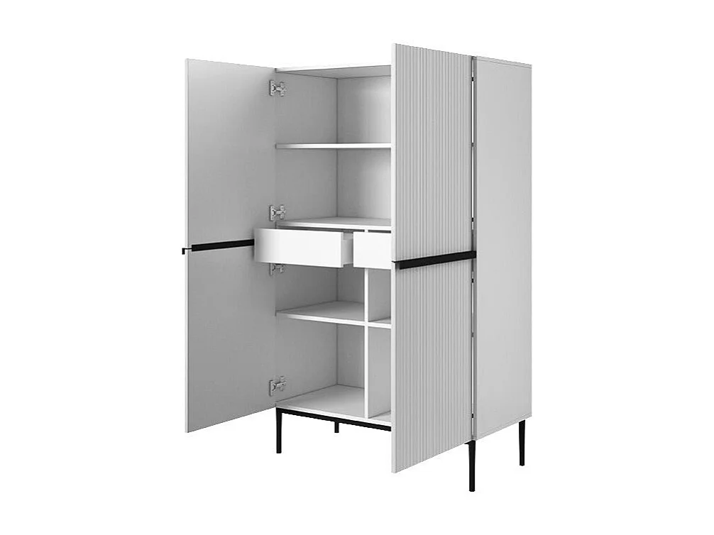 Buffet 2 deuren met zwart en witte metalen voet 100x160 cm