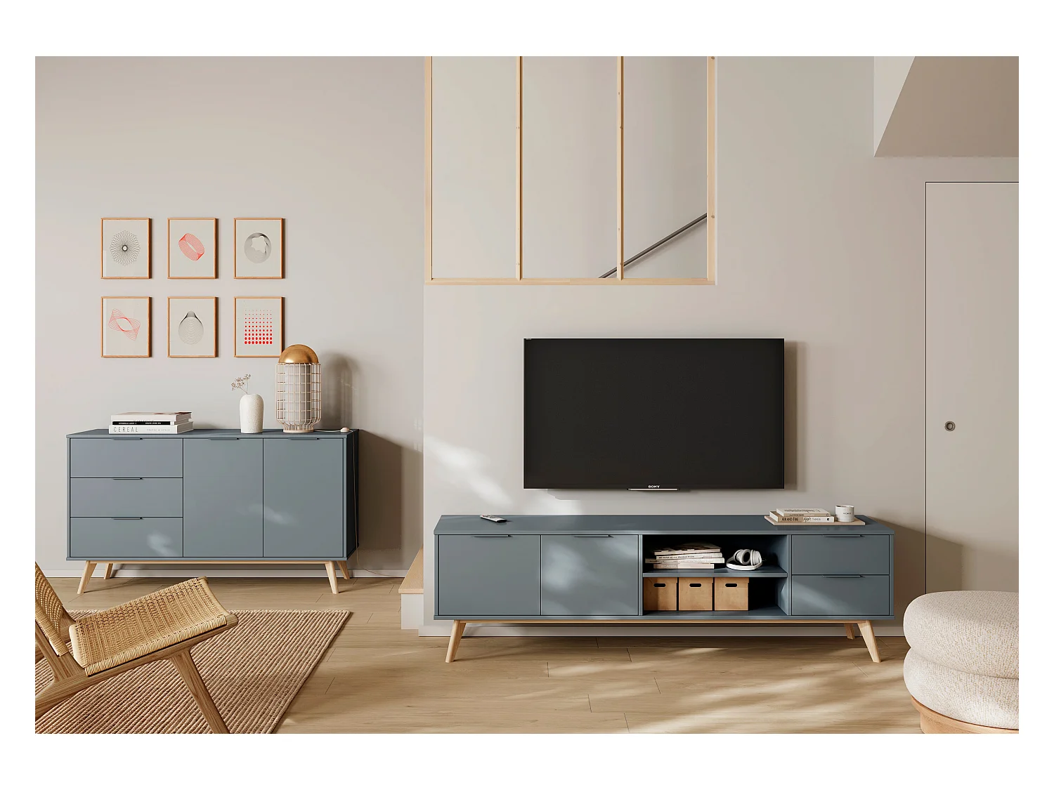 Buffet 2 portes et 3 tiroirs 140x81 cm