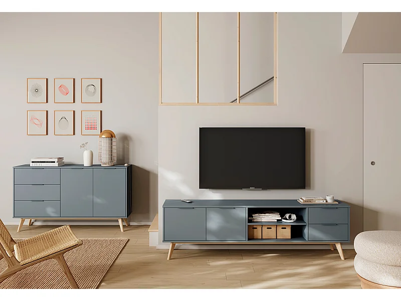 Buffet 2 deuren en 3 laden 140x81 cm