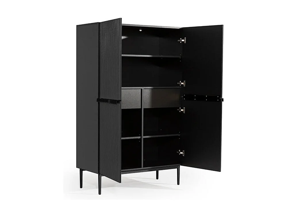 Buffet 2 deuren met zwart metalen voet 100x160 cm