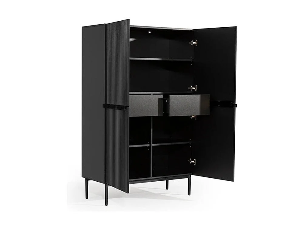 Buffet 2 deuren met zwart metalen voet 100x160 cm