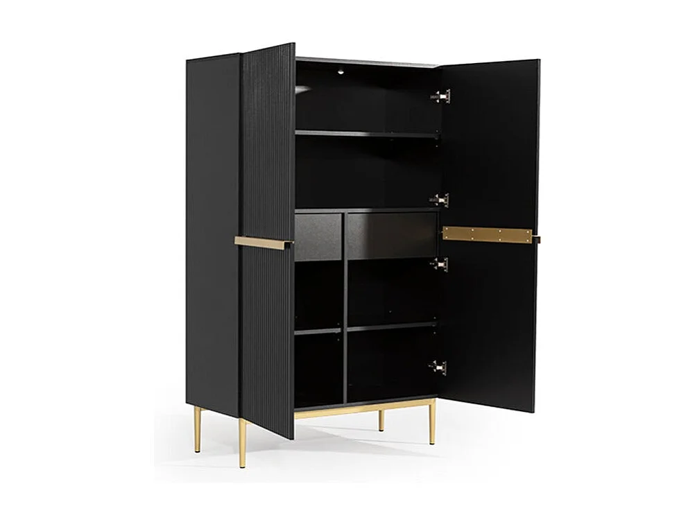 Buffet 2 deuren met zwartgouden metalen voet 100x160 cm