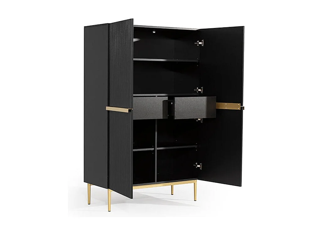 Buffet 2 deuren met zwartgouden metalen voet 100x160 cm
