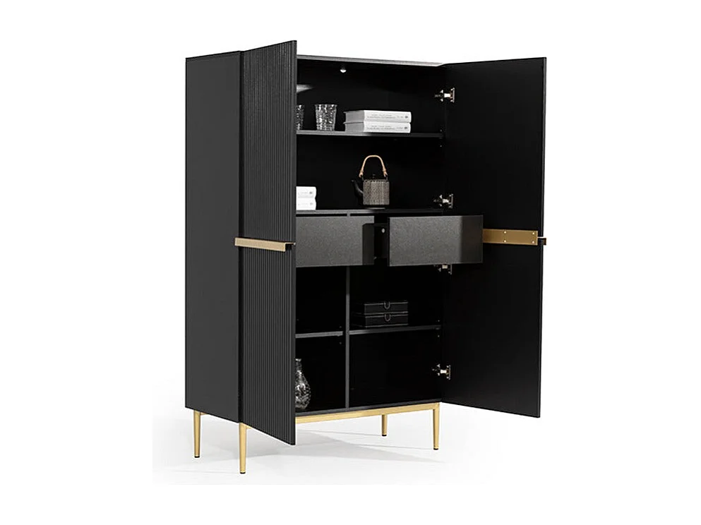 Buffet 2 deuren met zwartgouden metalen voet 100x160 cm