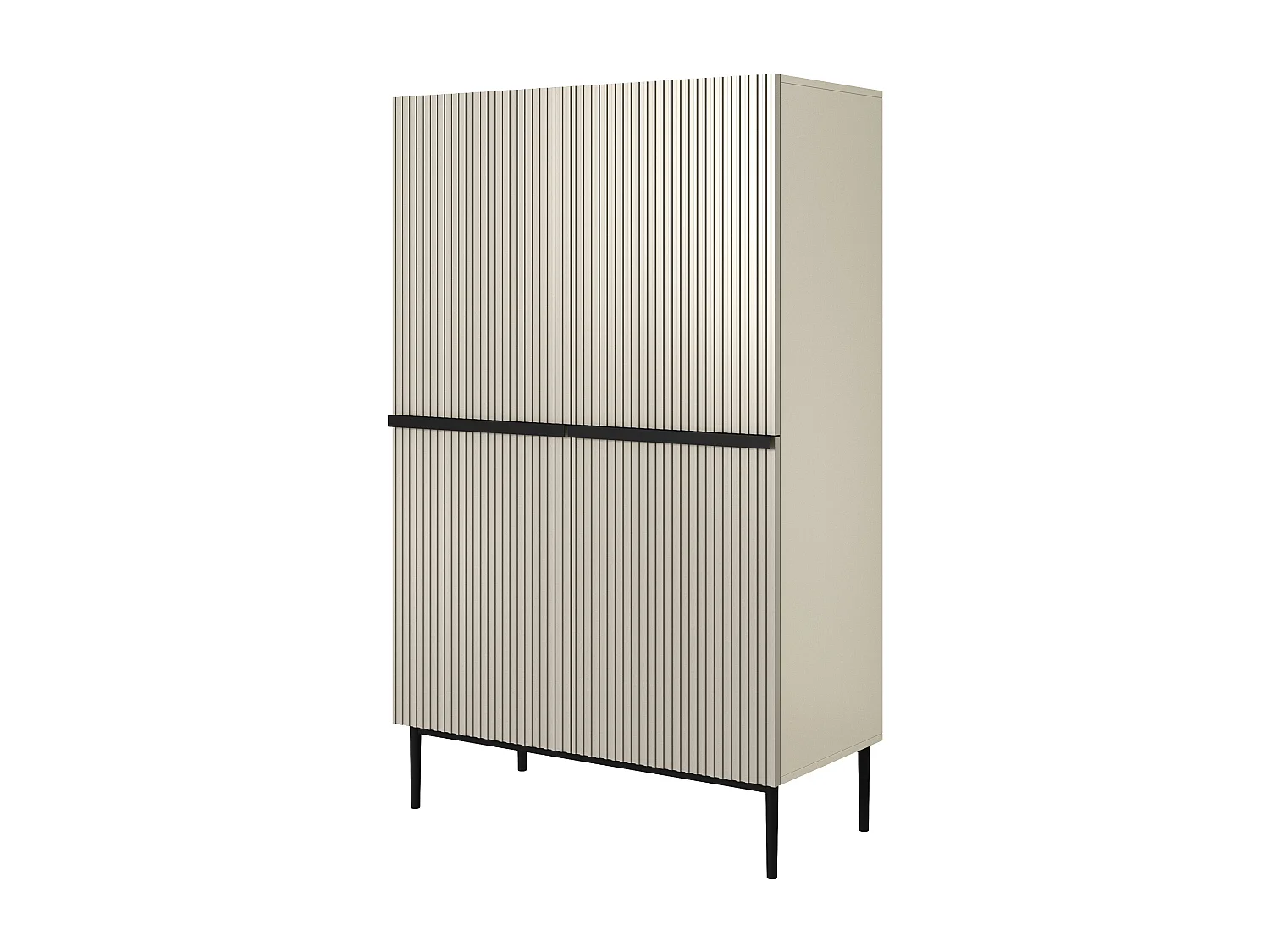 2-türiges Sideboard mit Fuß aus schwarzem Kaschmirmetall 100x160 cm