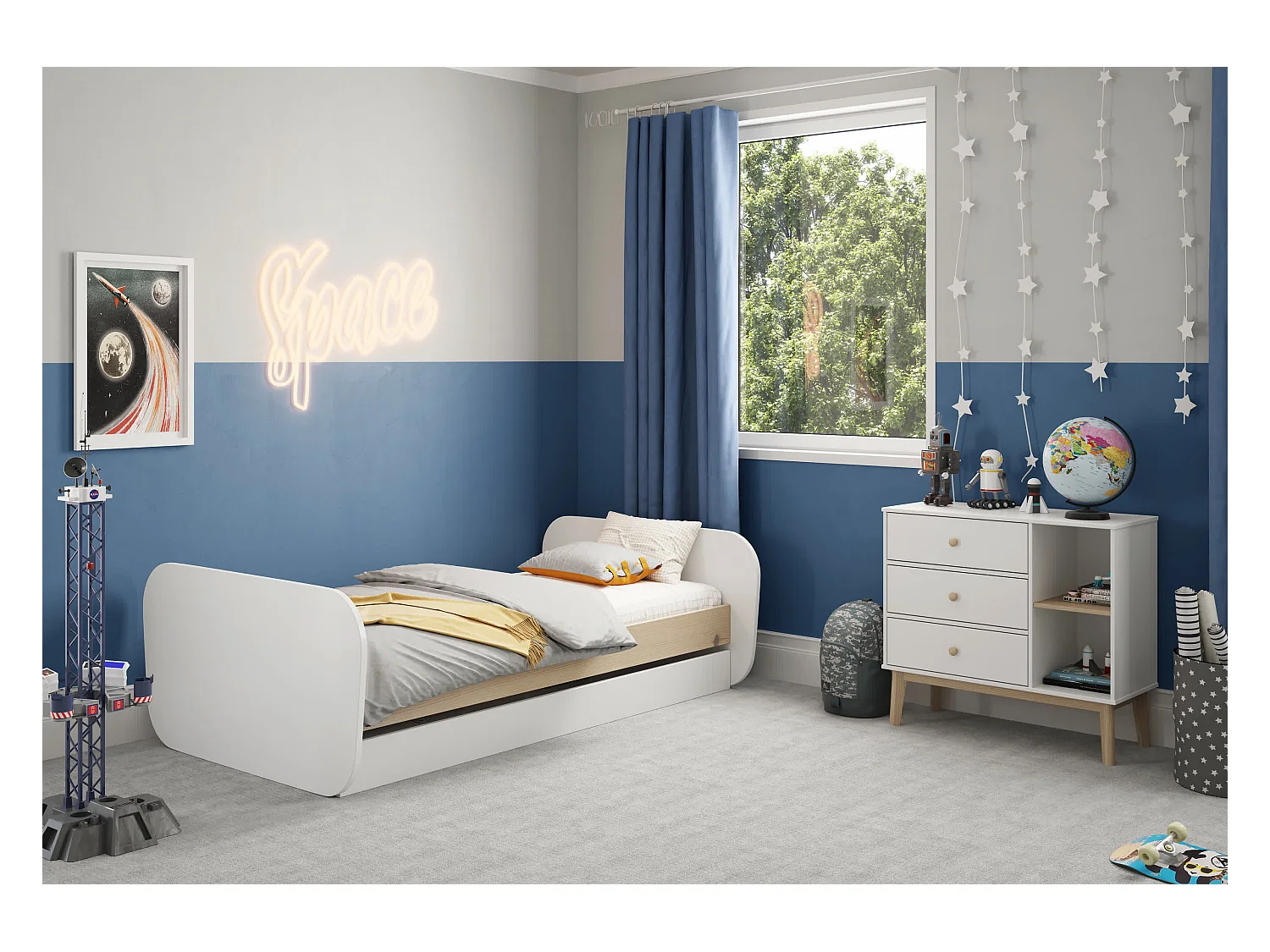 Aparador 3 gavetas e 2 compartimentos 90x81 cm