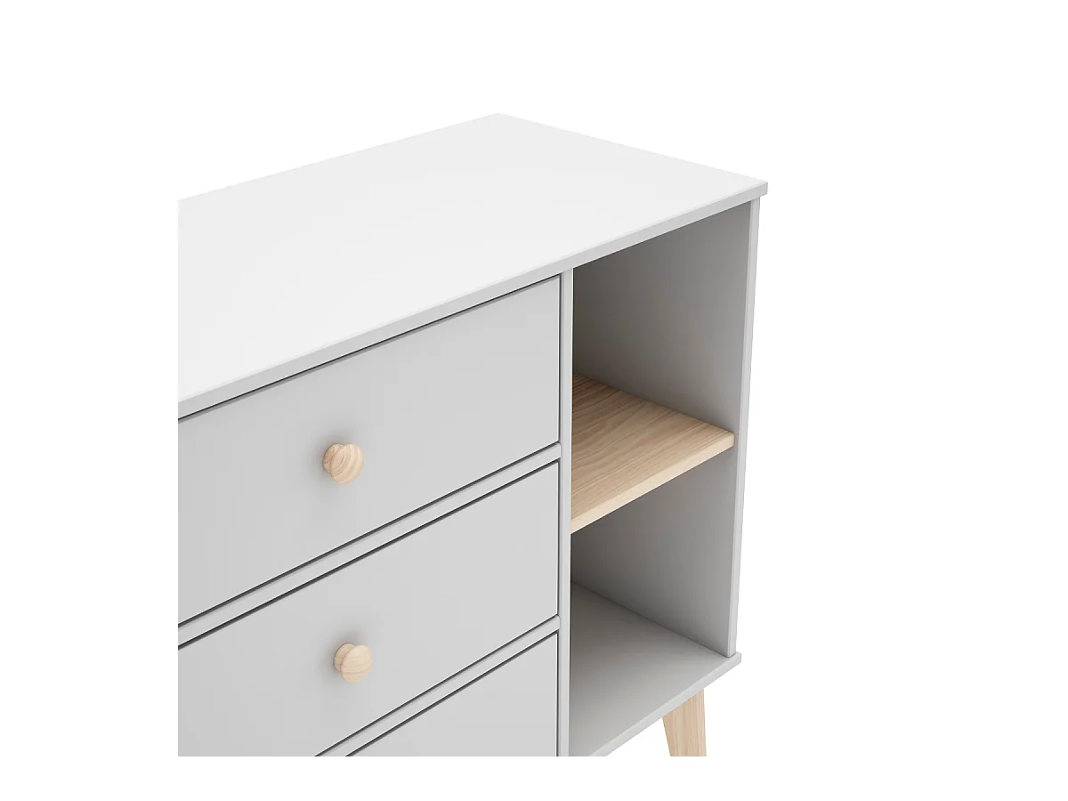 Aparador 3 gavetas e 2 compartimentos 90x81 cm