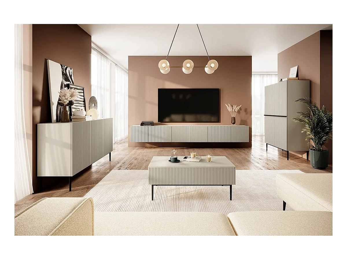 Couchtisch mit 2 Schubladen, Fuß aus schwarzem Kaschmirmetall, 120x60 cm