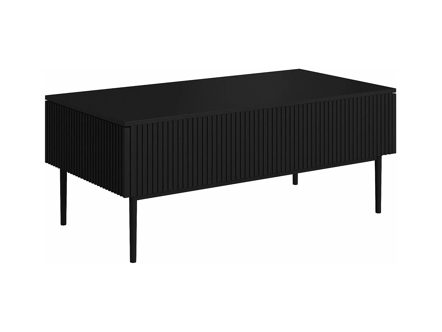 Couchtisch mit 2 Schubladen mit schwarzem Metallfuß 120x60 cm