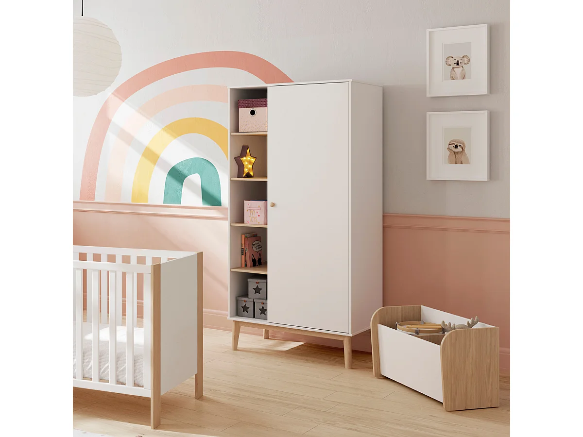 Coffre à jouet avec 2 niches ouvertes L70 cm - SIMON