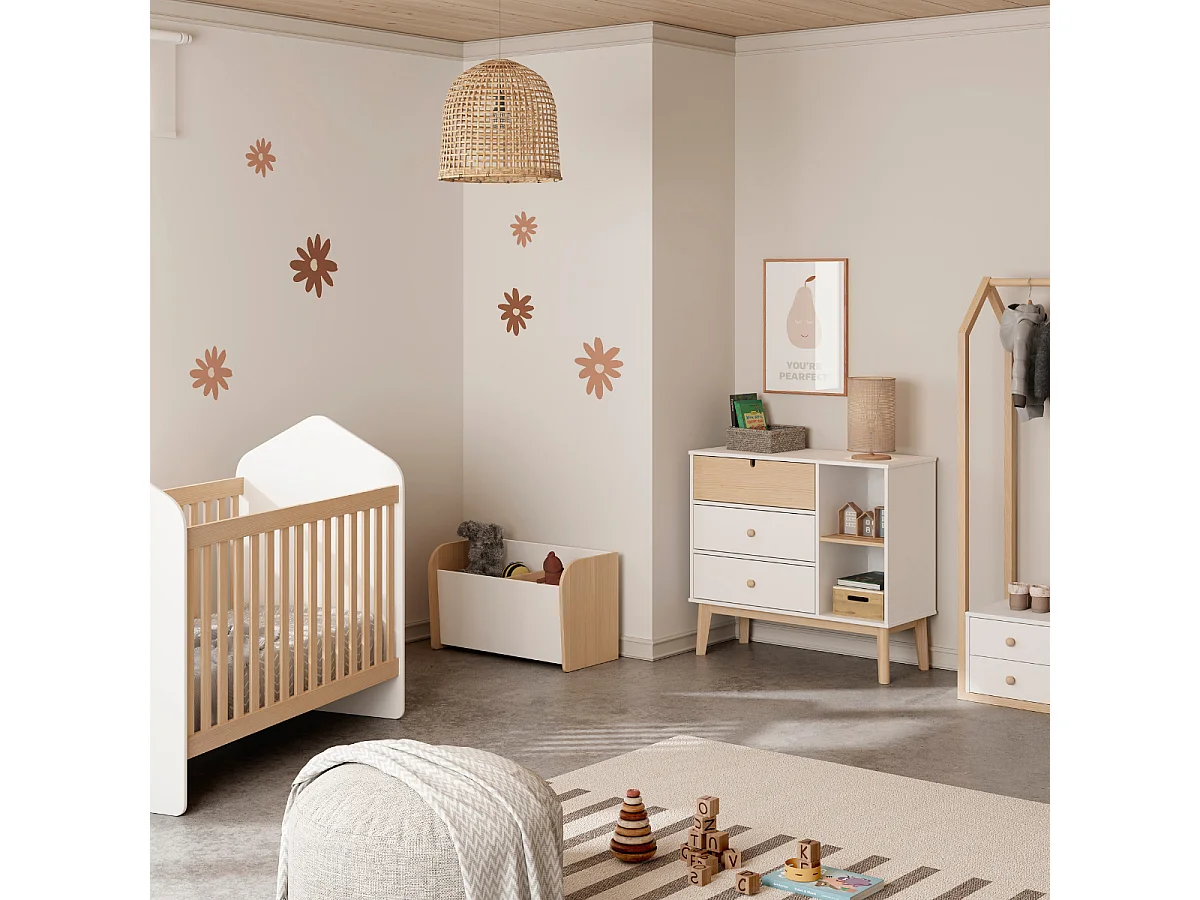 Coffre à jouet avec 2 niches ouvertes L70 cm - SIMON