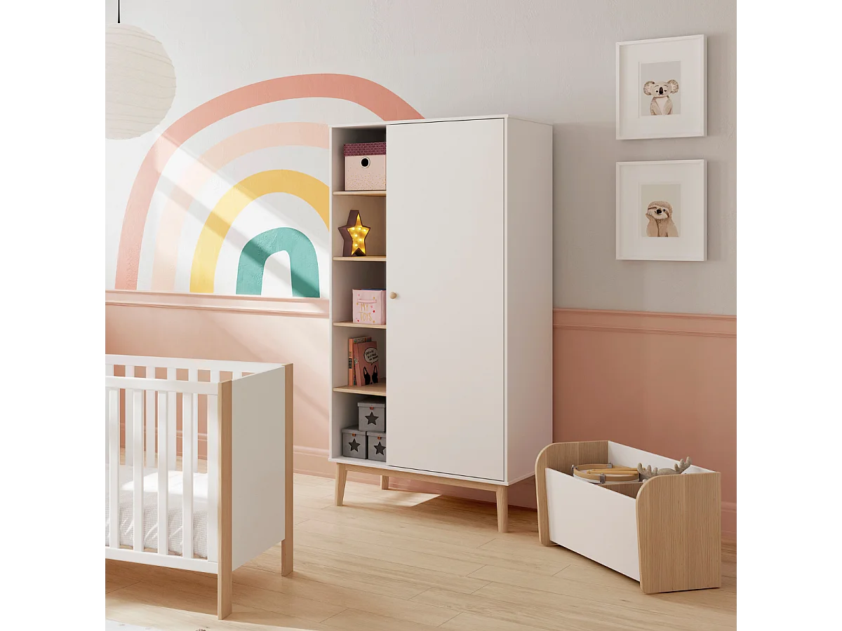 Coffre à jouet avec 2 niches ouvertes L70 cm - SIMON