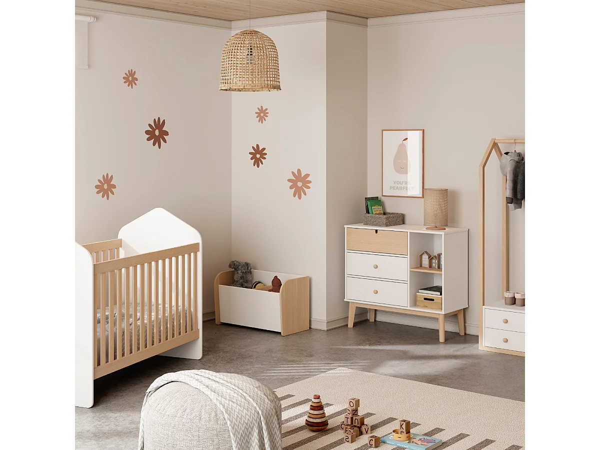 Coffre à jouet avec 2 niches ouvertes L70 cm - SIMON