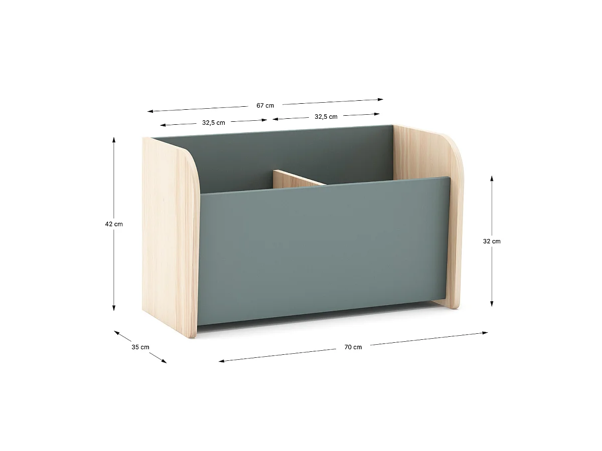 Coffre à jouet avec 2 niches ouvertes L70 cm - SIMON