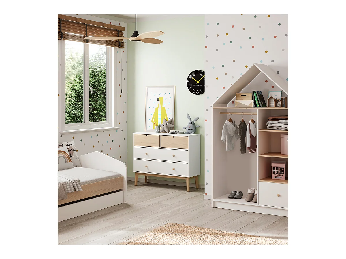 Commode 4 tiroirs L100 cm LÉONIE