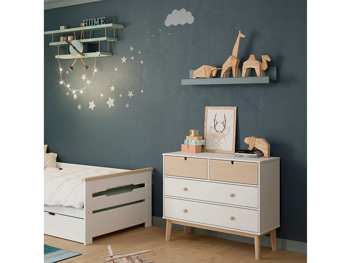 Commode 4 tiroirs L100 cm LÉONIE