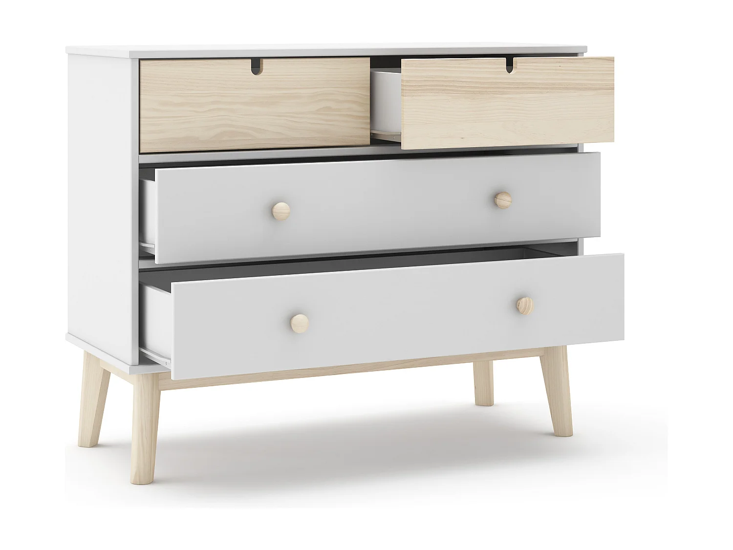 Commode 4 tiroirs L100 cm LÉONIE