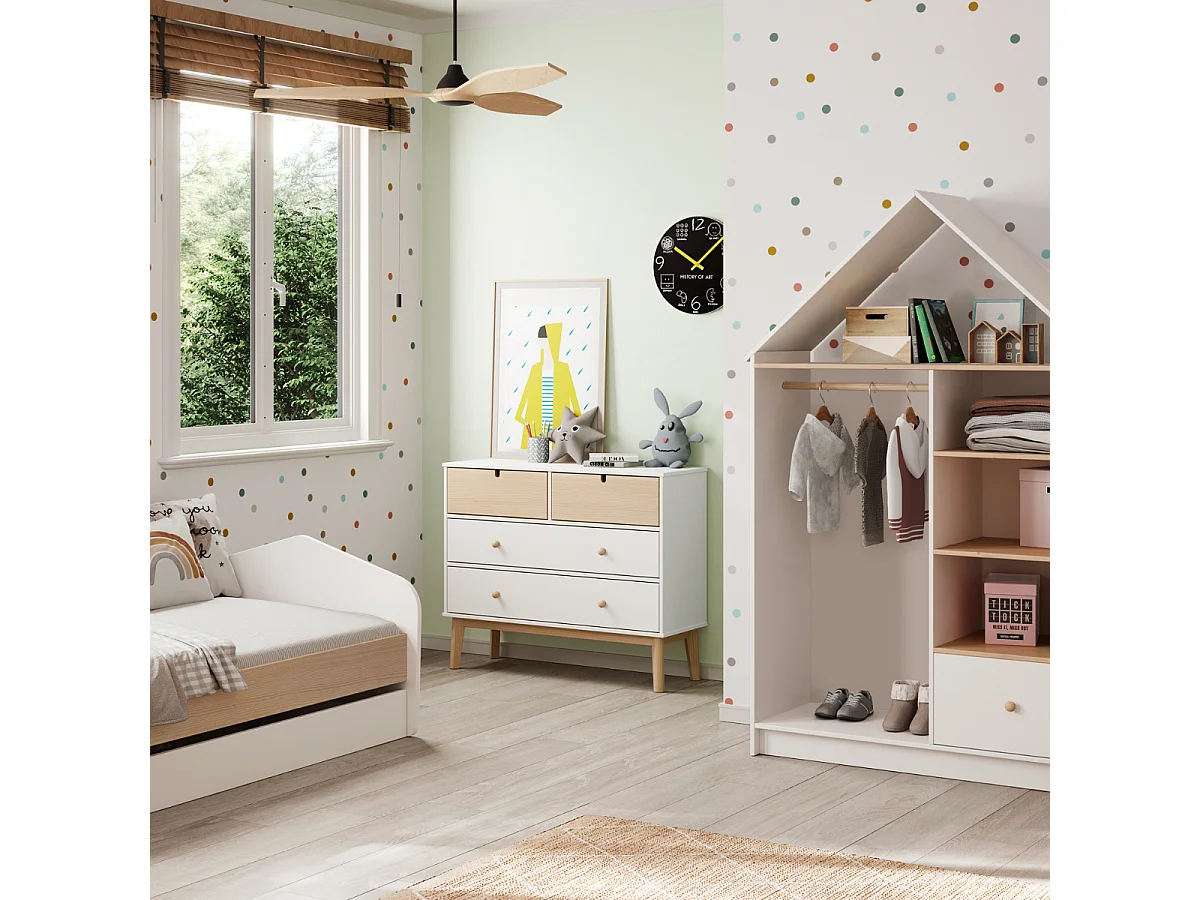 Commode 4 tiroirs L100 cm LÉONIE