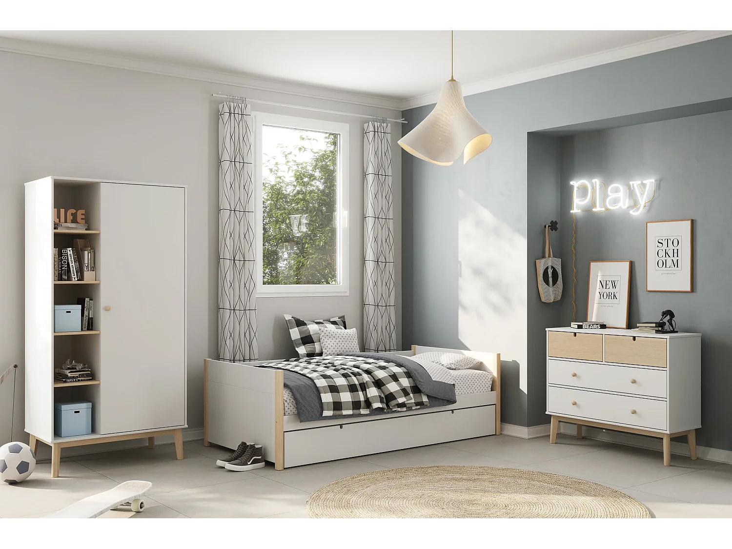 Commode 4 tiroirs L100 cm LÉONIE