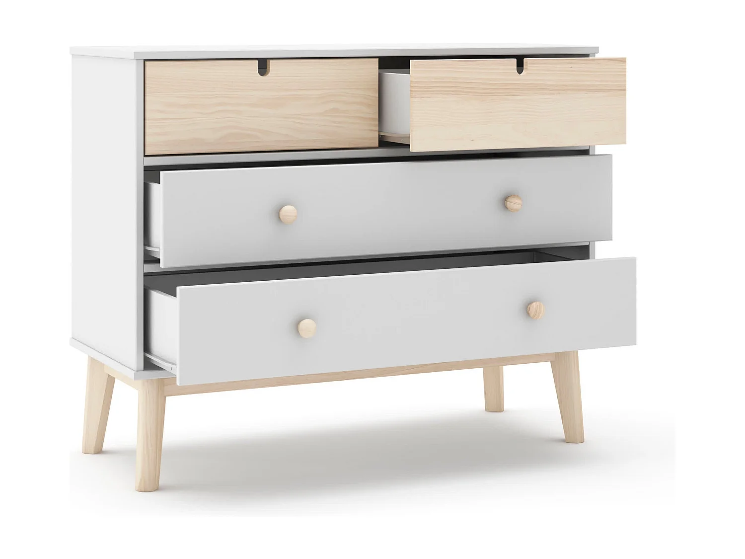 Commode 4 tiroirs L100 cm LÉONIE