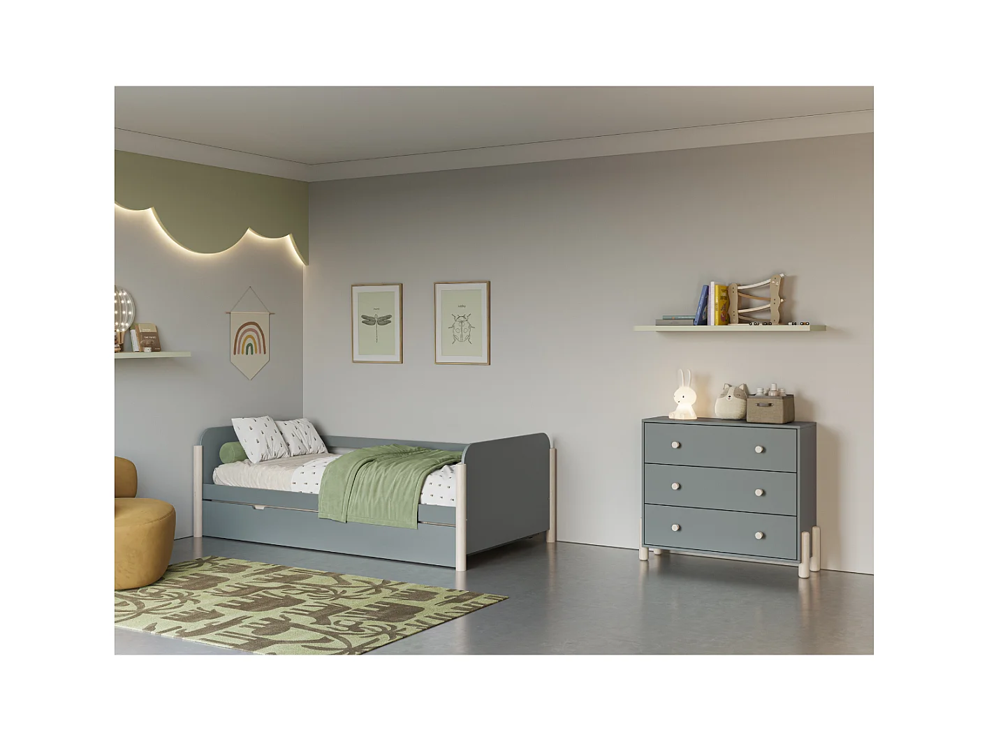 Commode 3 tiroirs L90 cm - DAPHNÉ