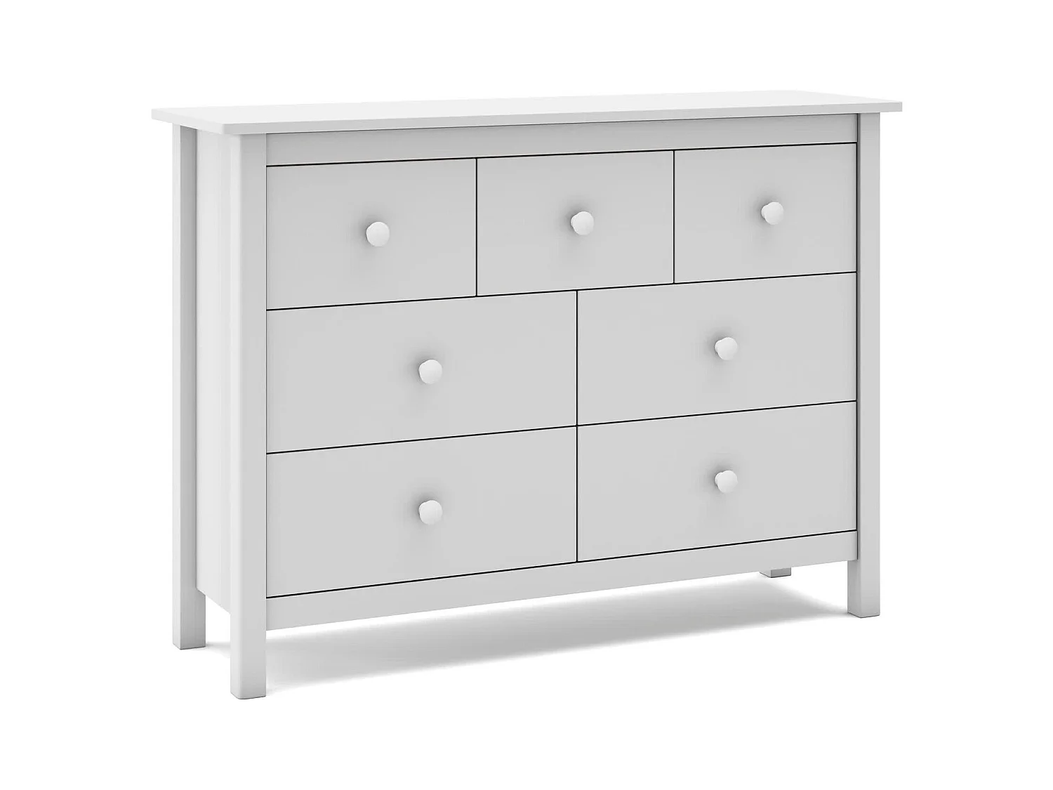 Commode blanche 4+3 tiroirs 110x80 cm