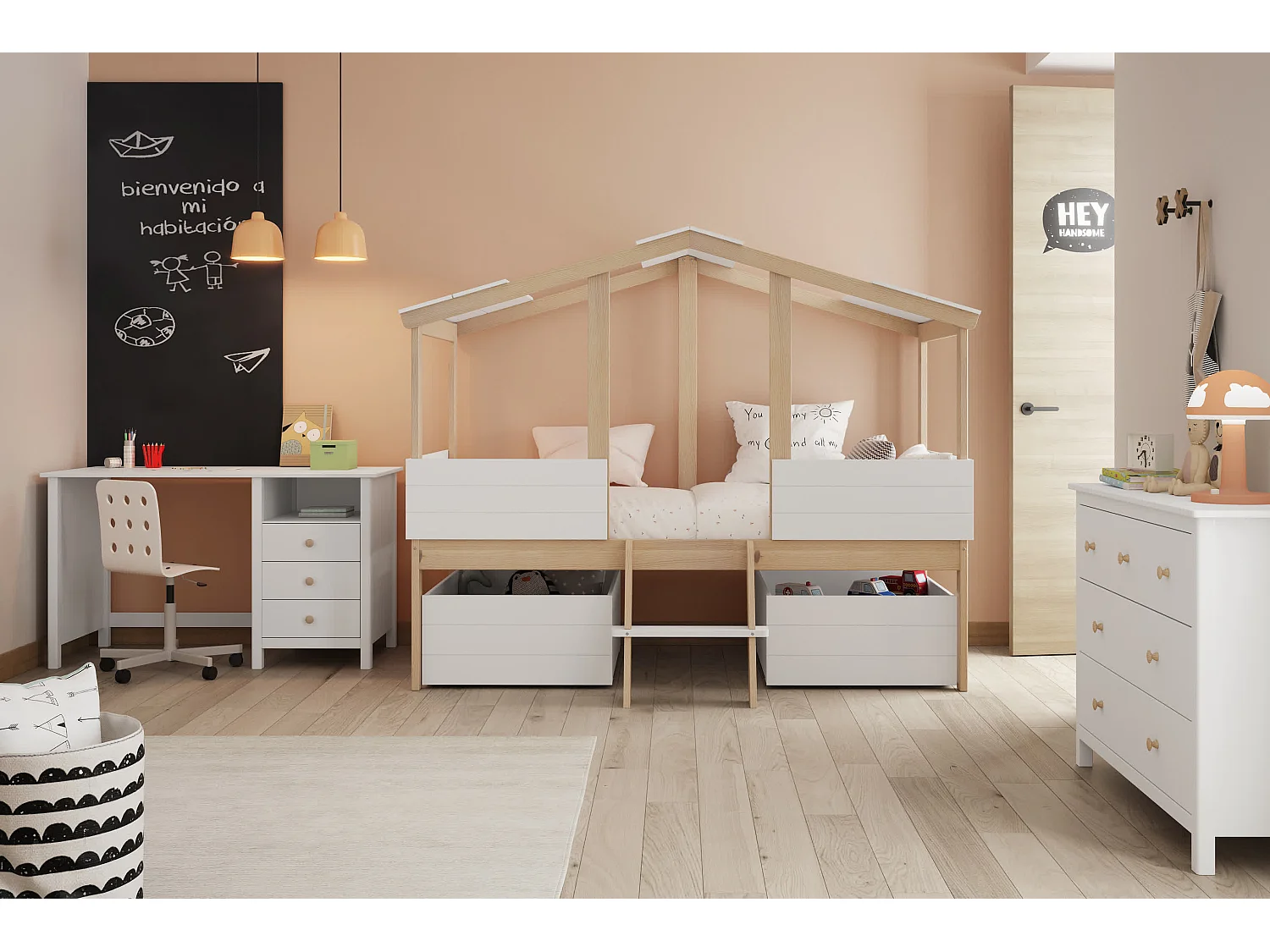 Commode blanche 4+3 tiroirs 110x80 cm