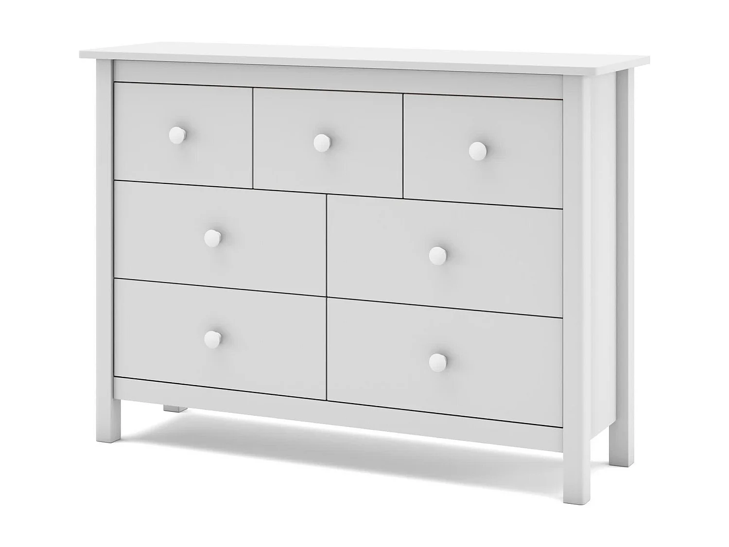 Witte commode 4+3 lades 110x80 cm