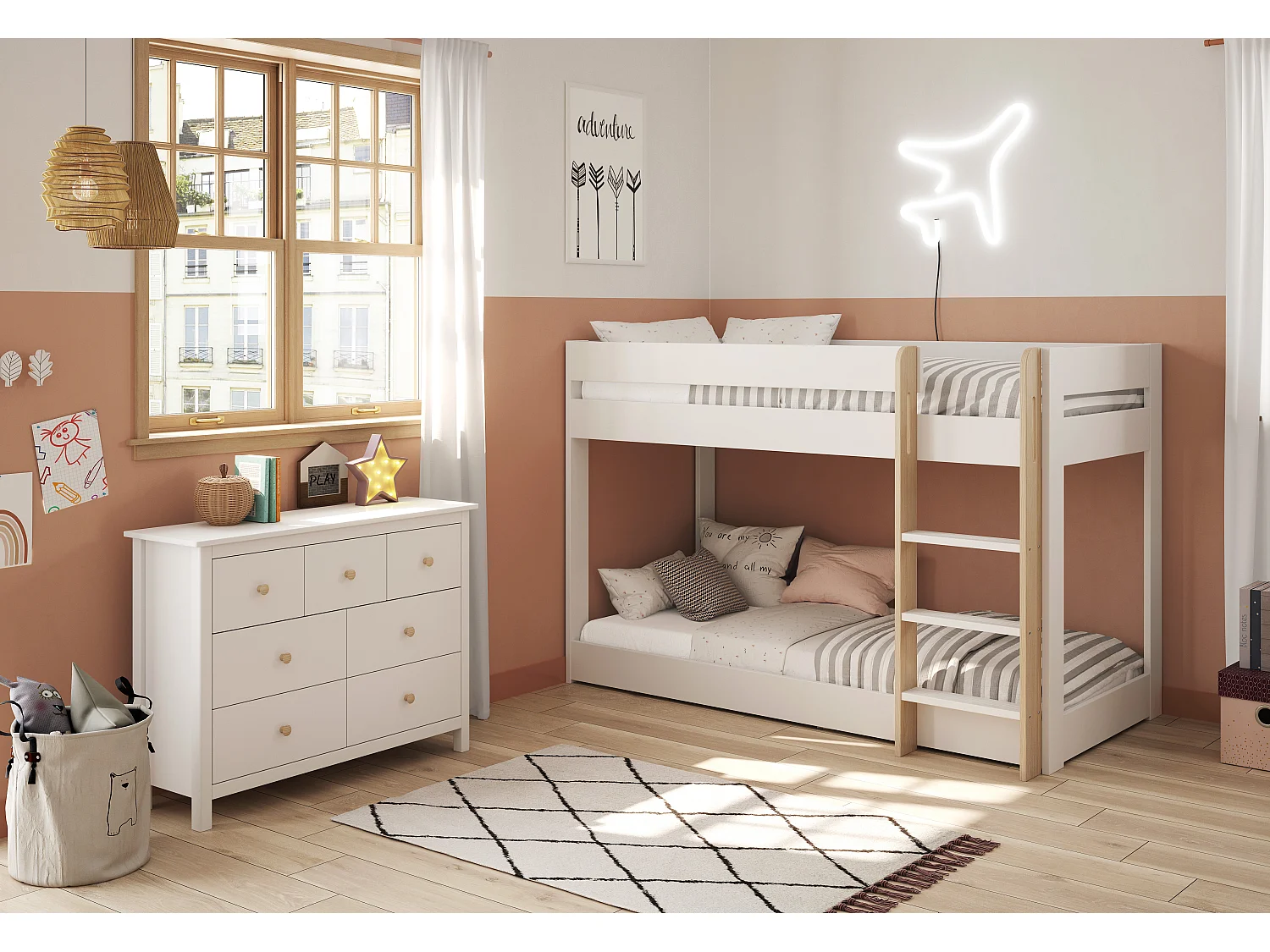 Witte commode 4+3 lades 110x80 cm