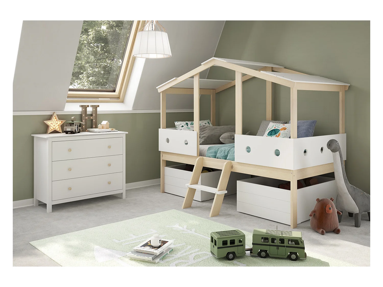 Commode avec 3 tiroirs 100x80 cm