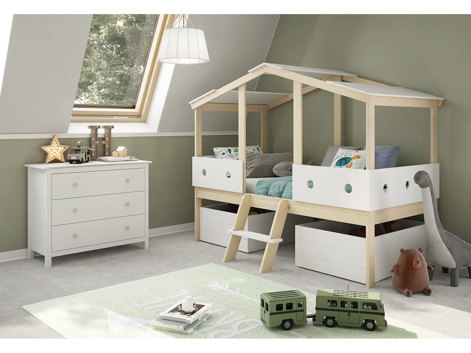 Cassettiera a 3 cassetti 100x80 cm