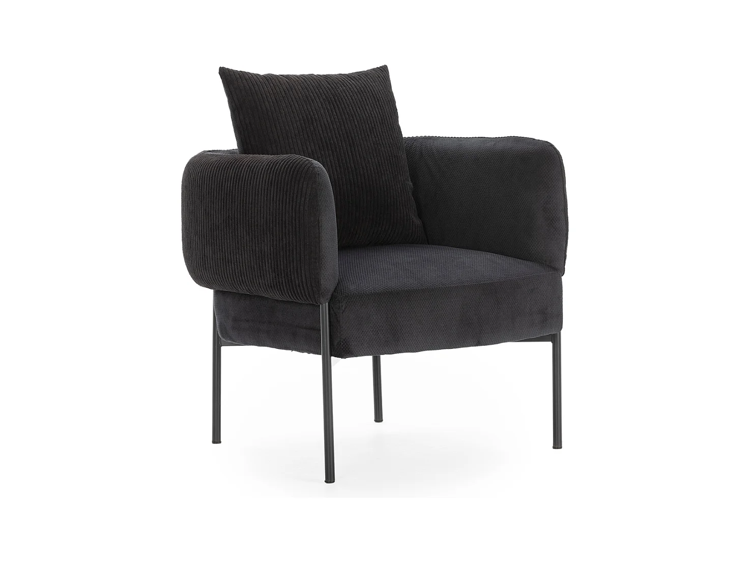 Poltrona de veludo com pernas de metal 70x61 h72 cm