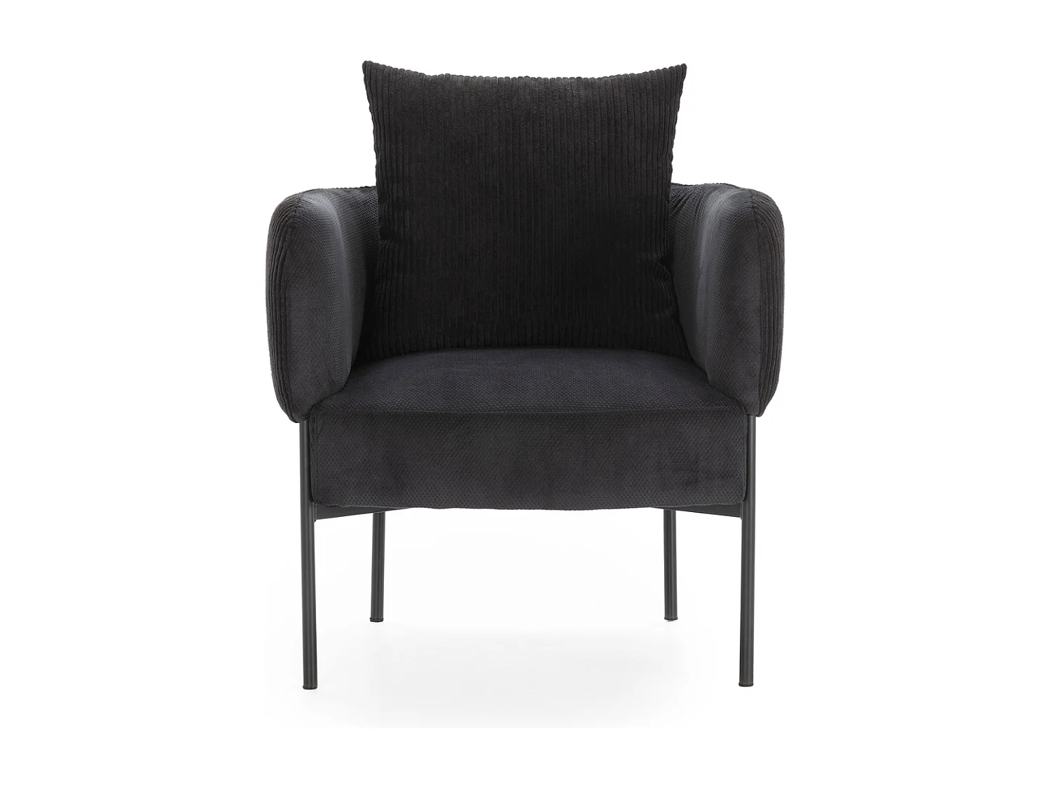 Fauteuil en tissu avec pieds en métal noir L73 cm - ARUNI