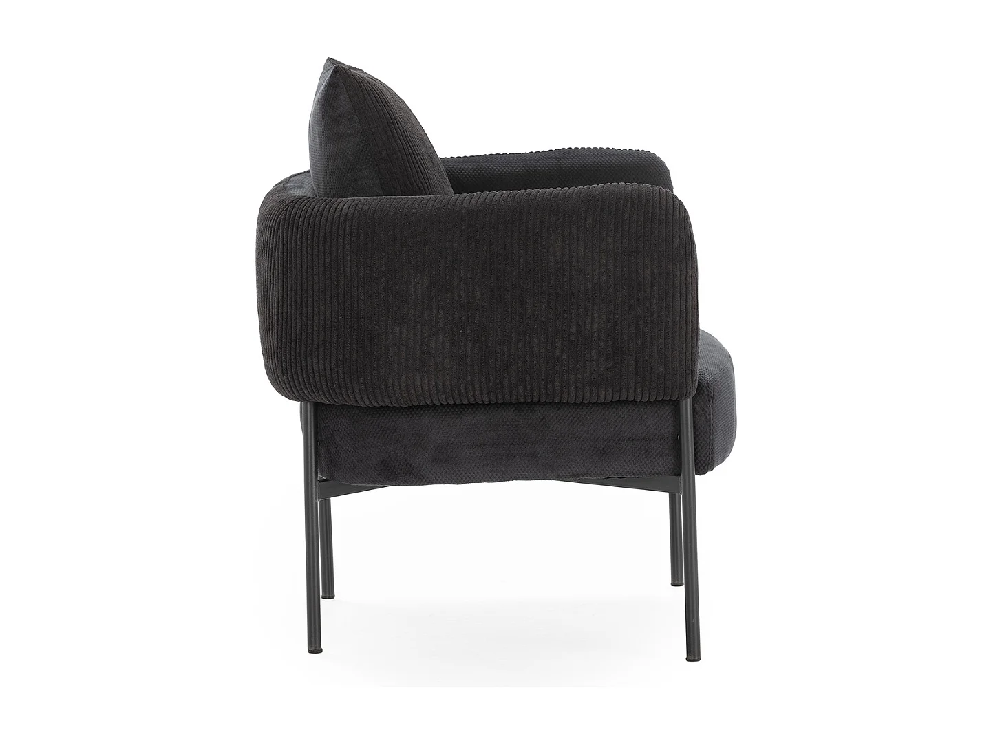 Fauteuil en tissu avec pieds en métal noir L73 cm - ARUNI