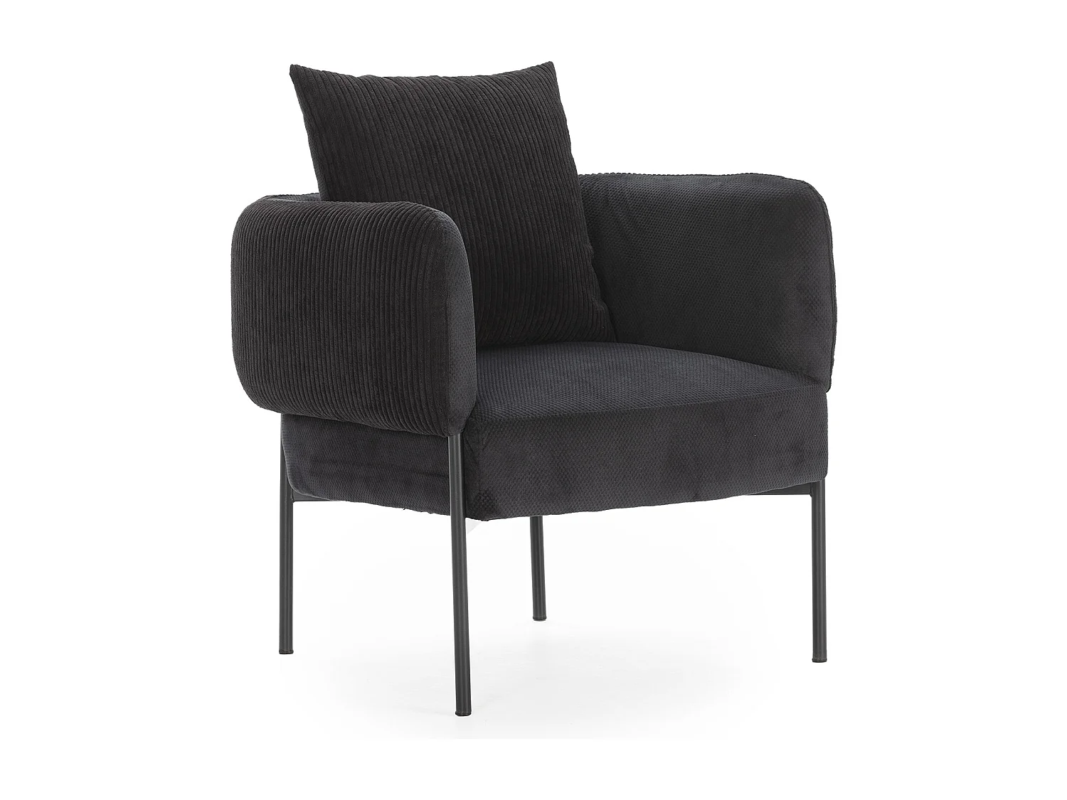 Fauteuil en tissu avec pieds en métal noir L73 cm - ARUNI