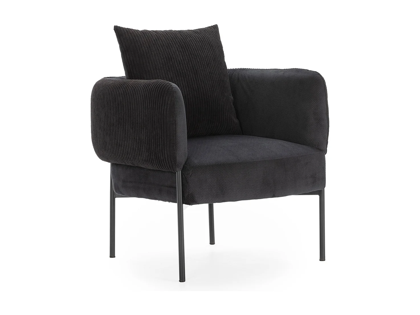 Fauteuil en tissu avec pieds en métal noir L73 cm - ARUNI