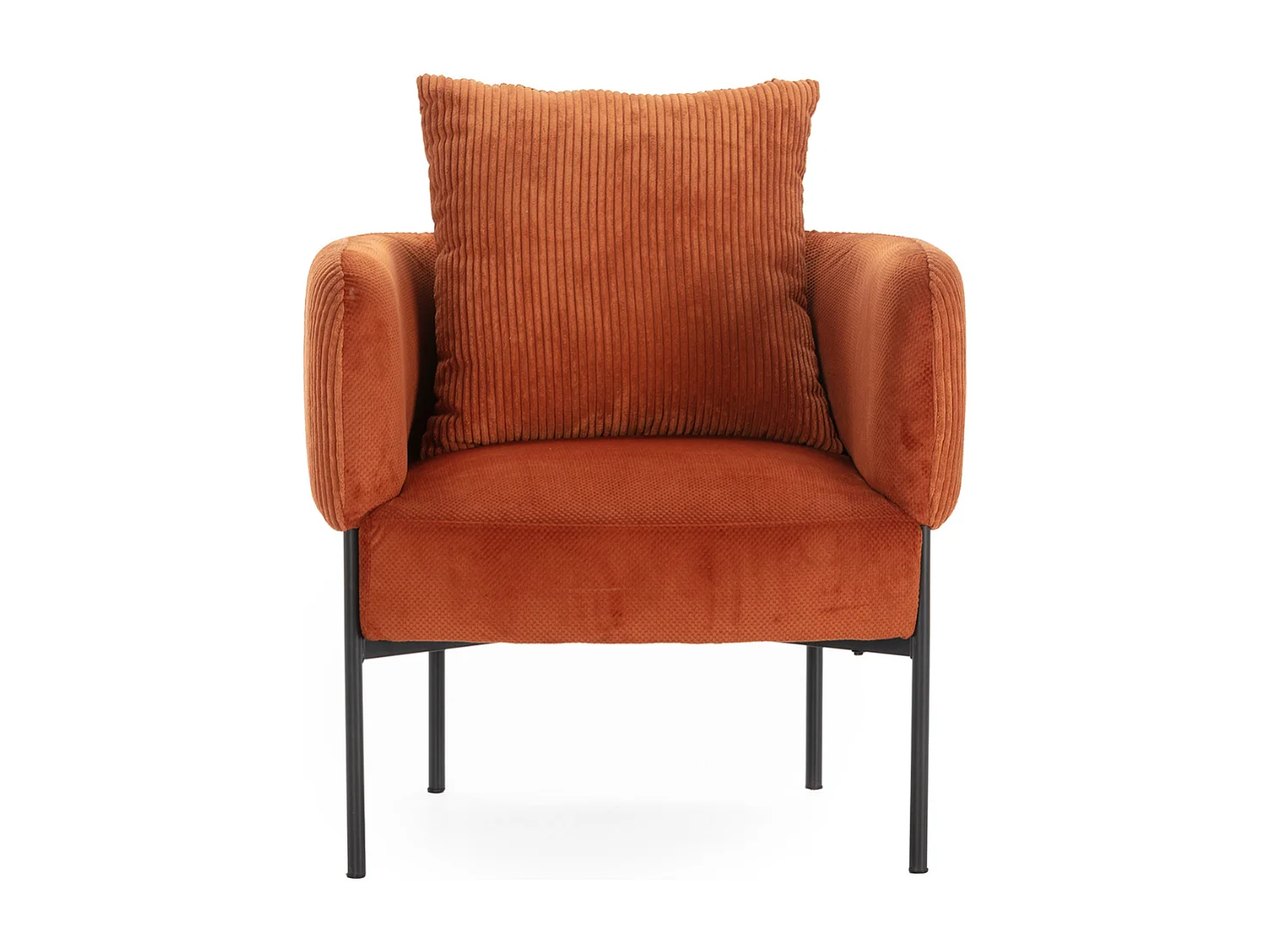 Poltrona de veludo com pernas de metal 70x61 h72 cm